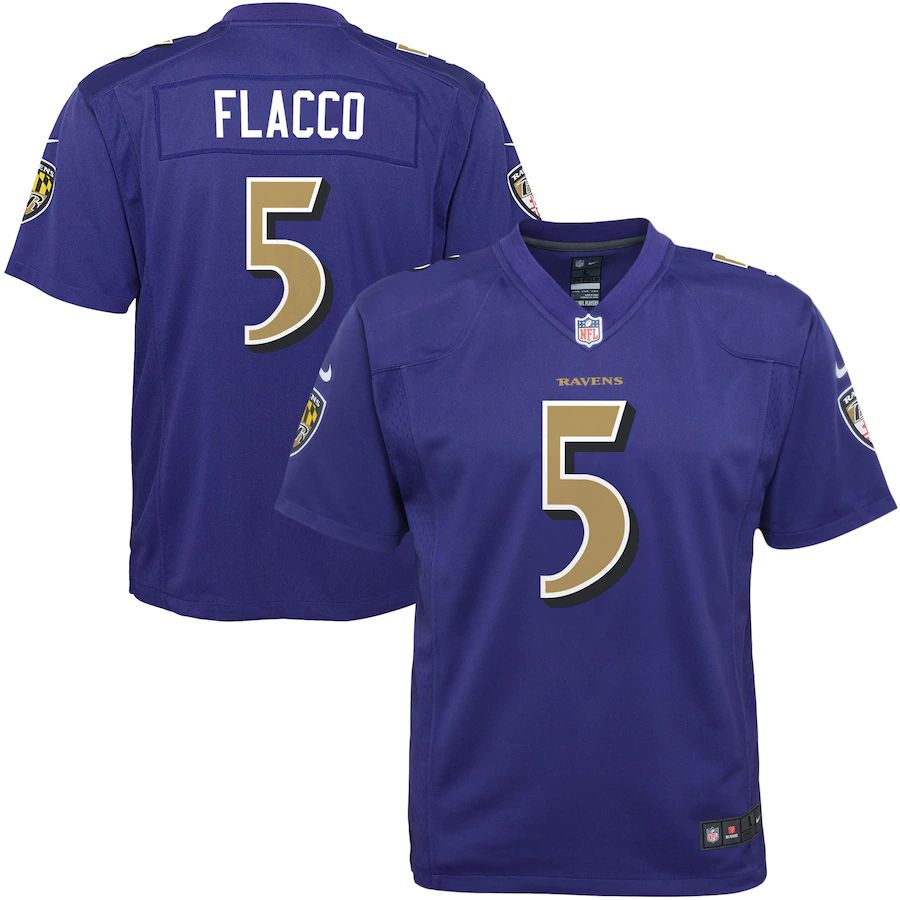 Youth Joe Flacco Purple Rush Player Limited Team Jersey