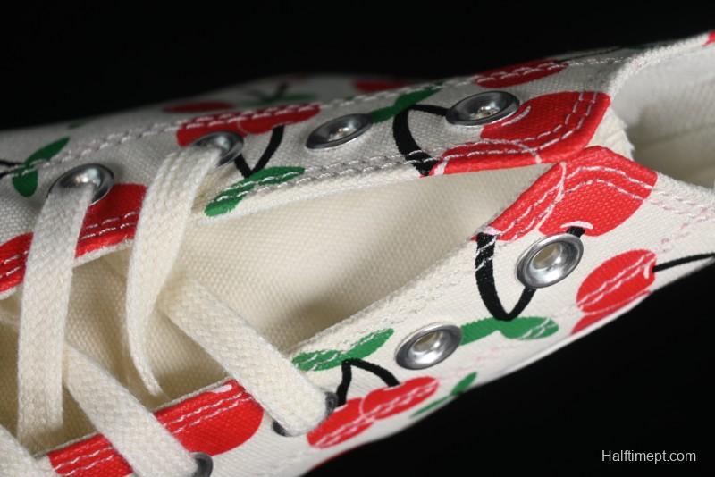 Converse Chuck 1970s Official Cherry Embroidery Platform Vulcanized Canvas Sneakers - A08096C