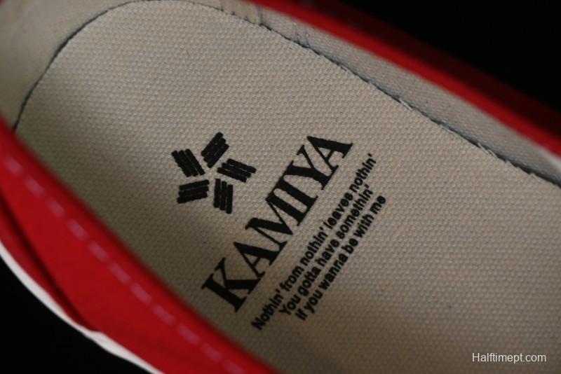 Kamiya x Vulcanize Sneaker 23AW High-End Line Mihara Yasuhiro Dissolution Red Shawn Yue Same Style Painted Letters Low-Top Canvas Shoes