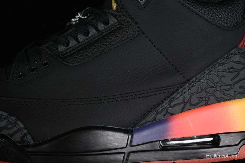 Nike Air Jordan 3 Retro "Rio" Collaboration Sneakers with Gradient Heel and J Balvin Logo - FN0344-001