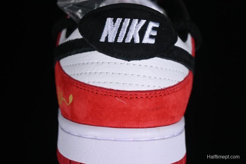 Nike SB Dunk Low Year of the Dragon Limited Edition - Black Swoosh Red Luck High-End Custom Low-Top Casual Sneakers - SJ2068-231