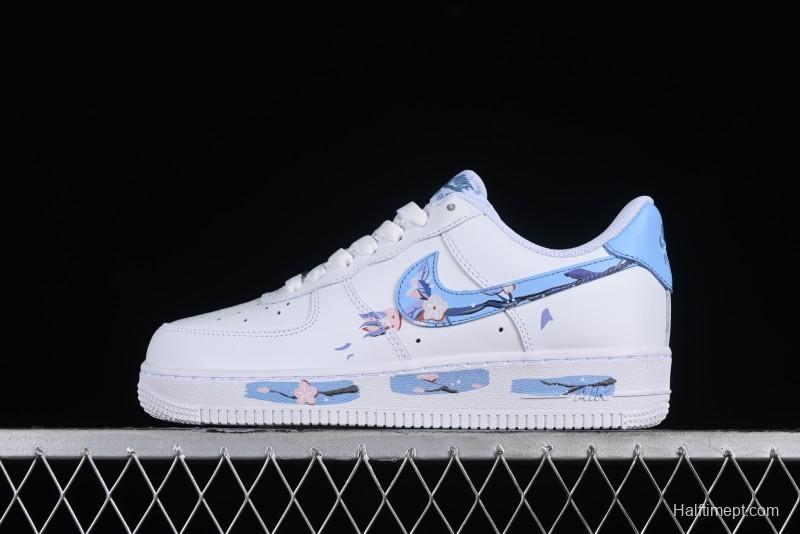 Nike Air Force 1 '07 Low Custom Chinese Style - Spring Cherry Blossom Casual Sneakers - DD8959-100