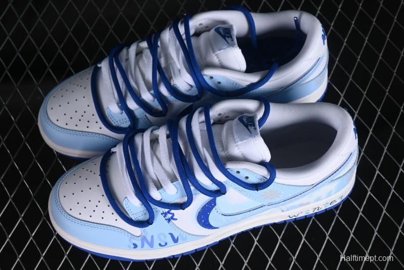 Nike Dunk Low Winter is Here Minimalist White Blue SB Lace-Up Low-Top Casual Skate Shoes - DV0831-104