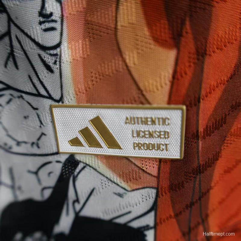 Player Version 2025 Japan White with Dragon Ball Goku Graphic Jersey