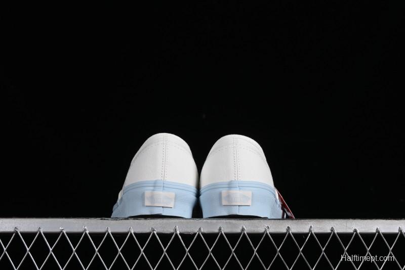 Vans Authentic White Blue Canvas Skate Shoes - VN0009PVEAK