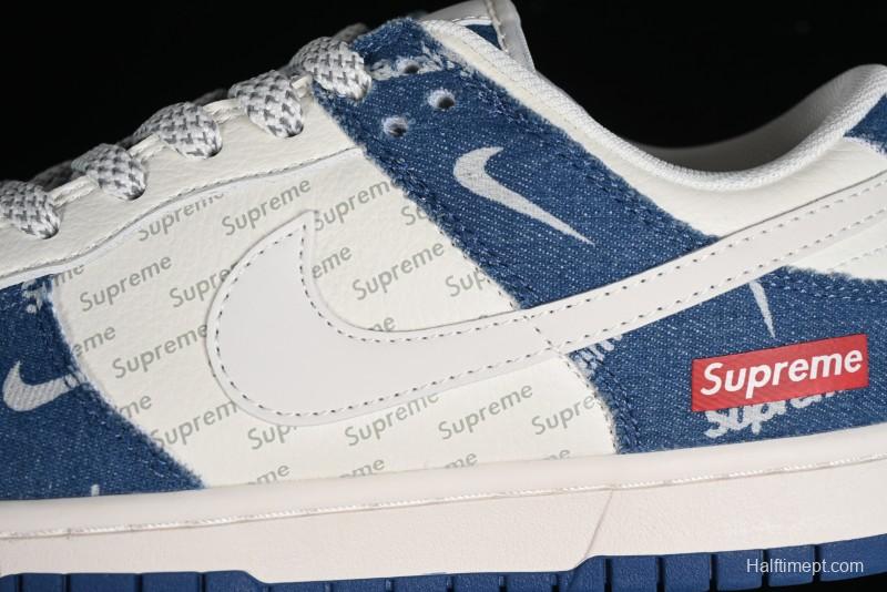 Nike Dunk Low Supreme - Denim Blue Jeans Anniversary High-End Customized Low-Top Casual Sneakers - FC1688-194