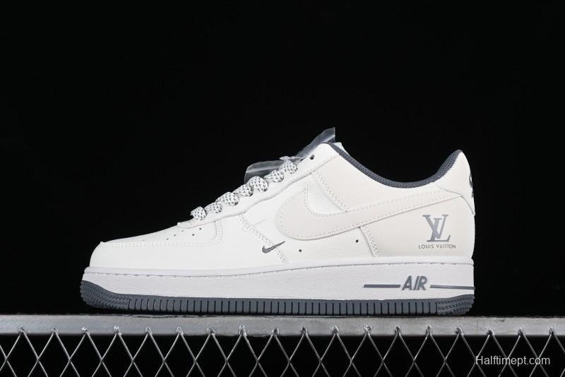 Nike Air Force 1 '07 Low LV Collaboration - Beige Grey Double Swoosh Low-Top Casual Sneakers - XZ6188-006