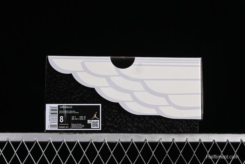 Nike Air Jordan 2/3 Retro Low Top Basketball Shoes in White/Red - FD0383-161