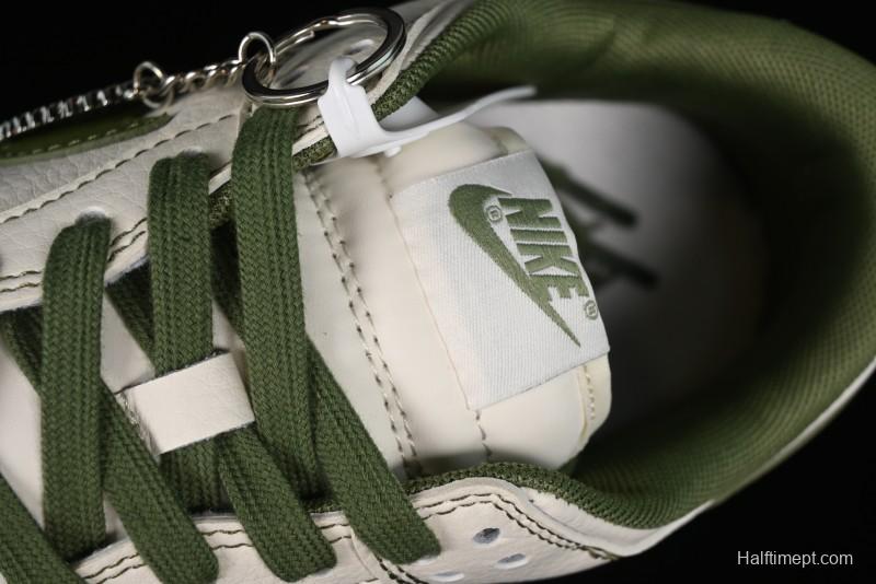 Nike SB Dunk Low Supreme Collaboration - Military Green Double Swoosh Anniversary Custom Low-Top Casual Sneakers - XX2025-319