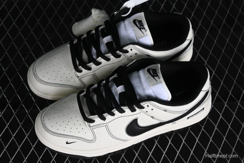 Nike SB Dunk Low UN Collaboration - Beige Black Swoosh Anniversary High-End Custom Low-Top Casual Skate Shoes - FC1688-139