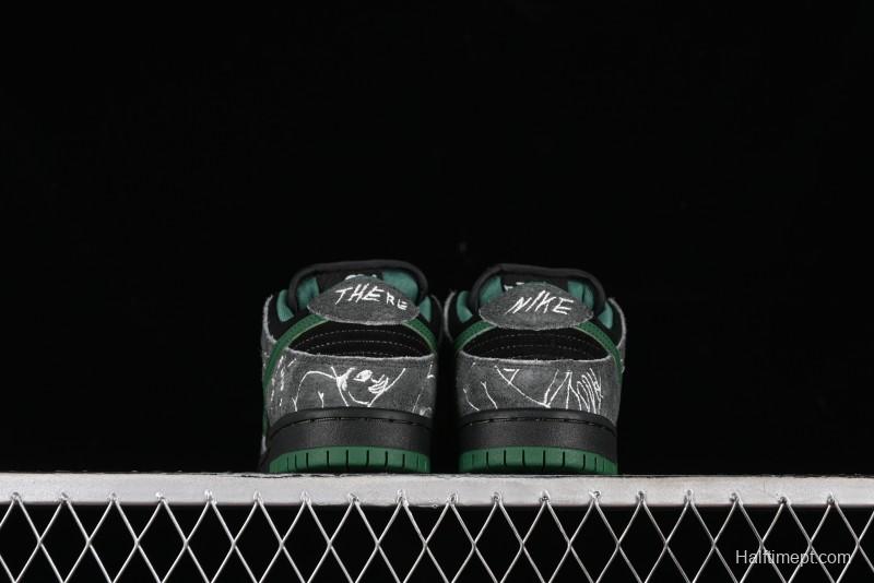 Nike There Skateboards x Nike SB Dunk Low Graffiti Art Style Collaboration SB Low Top Casual Skate Shoes - HF7743-001