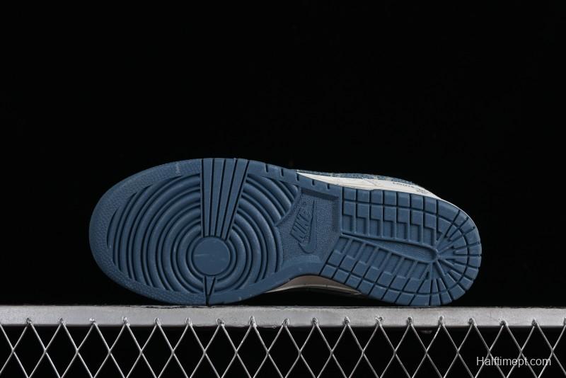 Nike SB Dunk Low LV Collaboration - Light Blue Denim Anniversary High-End Custom Low-Top Casual Skate Shoes - XP3802-336