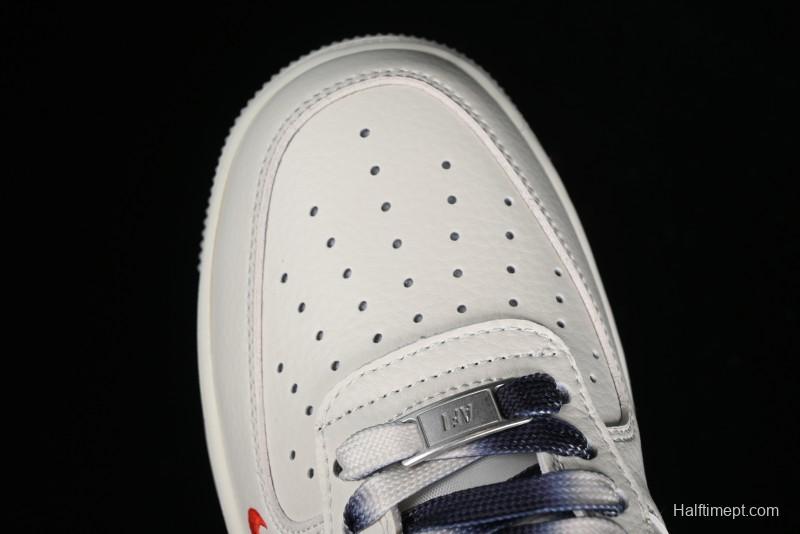 Nike Air Force 1 '07 Low Supreme Collaboration - White Blue Color Block Low-Top Casual Sneakers - XZ6188-001