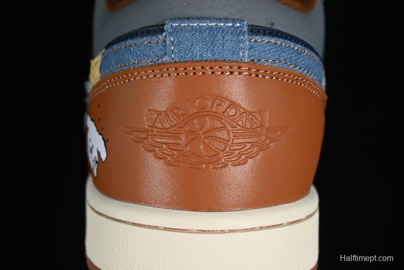 Nike Air Jordan 1 Low AJ1 Customized Low-Top Casual Sneakers - FZ5042-041