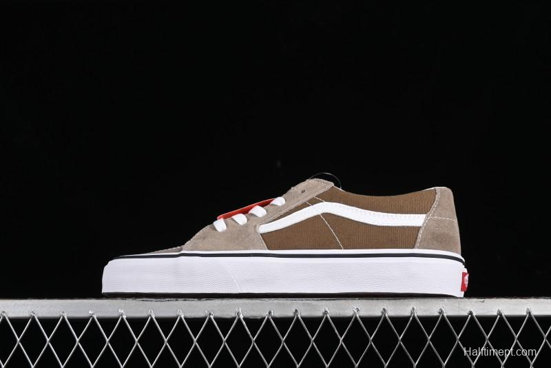 Vans SK8-Low Retro Color Blocking Low-Top Canvas Sneakers in Green/Brown - VN0A4UUKAON