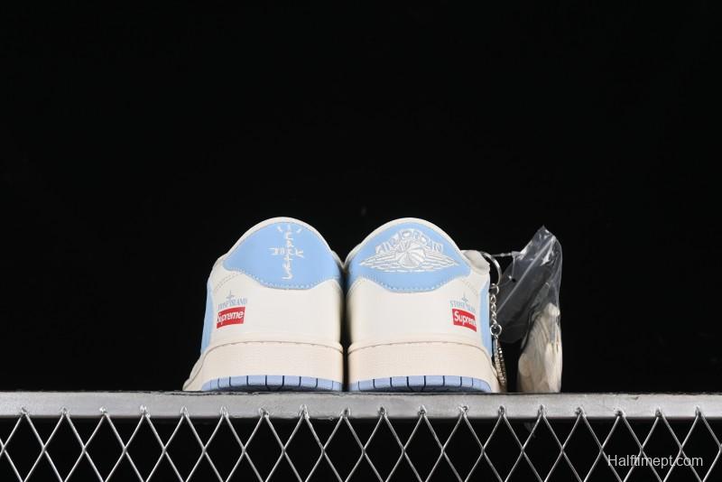 Nike Travis Scott x Fragment Design x Air Jordan 1 Low OG SP AJ1 Stone Island Collaboration - BB6588-105