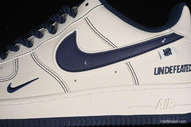 Nike Undefeated x Air Force 1 Low Casual Sneakers in Dark Blue Hemp with Reflective Details - UT2023-205