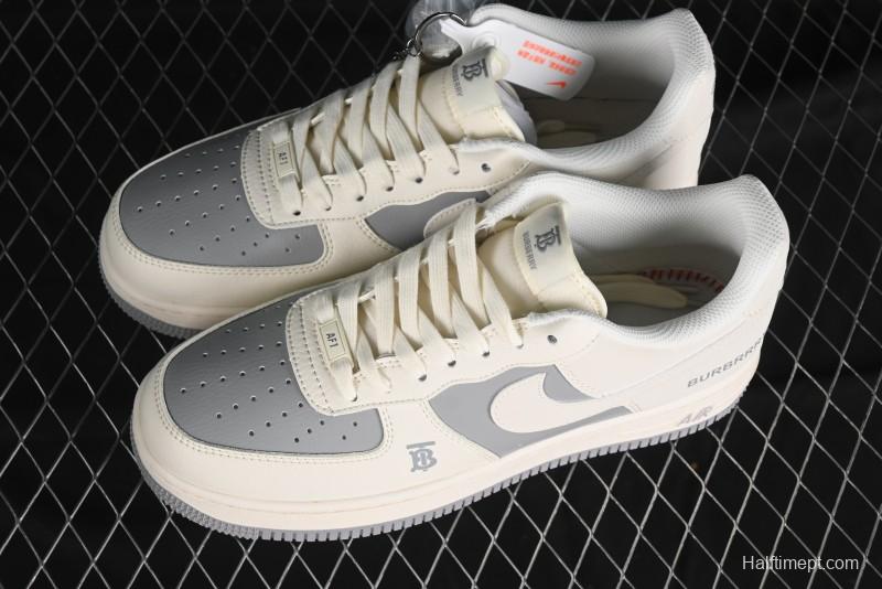 Nike Air Force 1 '07 Low Burberry Collaboration - Beige Grey Low-Top Casual Sneakers - BB8588-225