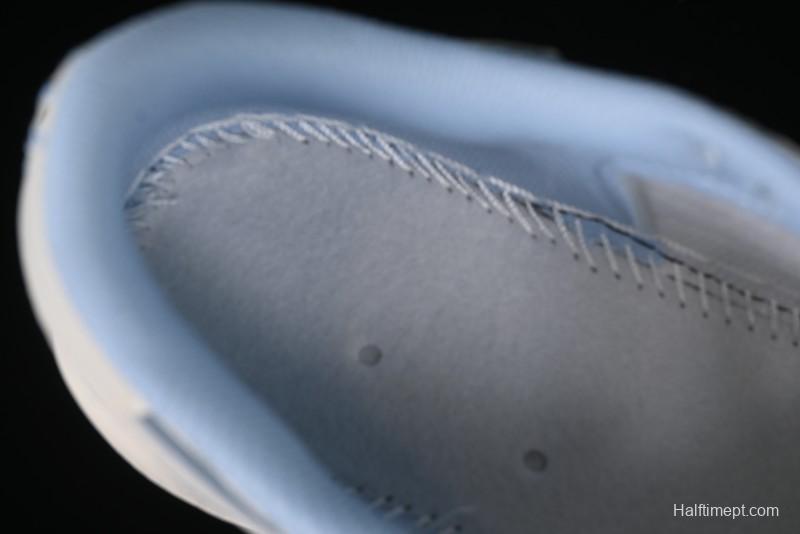 Nike Travis Scott x Fragment Design x Air Jordan 1 Low OG SP AJ1 Supreme Collaboration - White Blue Lettering Low Top Casual Sneakers - XY2688-116