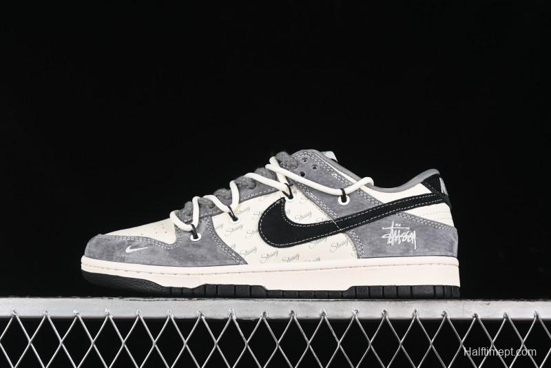 Nike SB Dunk Low Stussy Anniversary Edition Customized Low-Top Casual Sneakers - SJ2068-305