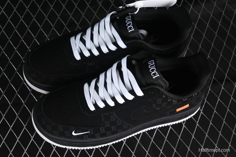 Nike Air Force 1 '07 Low Gucci Bear Collaboration - Midnight Black Low-Top Casual Sneakers - KK1988-007