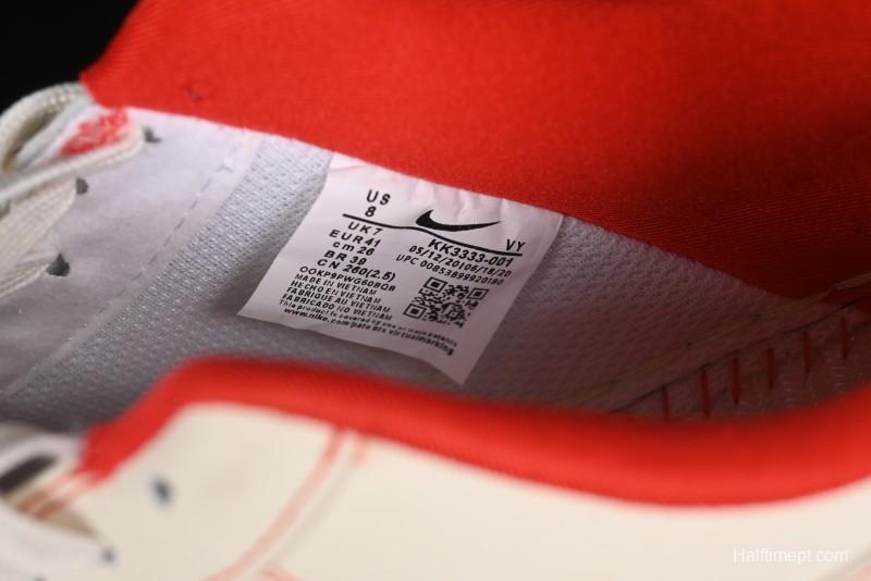 Nike Air Force 1 '07 Low Comme des Garcons Collaboration - Off-White Red Line Low-Top Casual Sneakers - KK3333-001