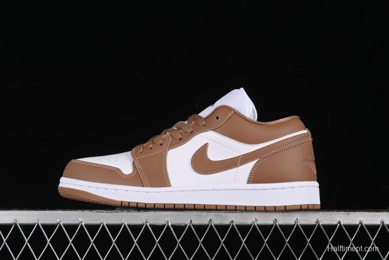 Nike Air Jordan 1 Low AJ1 White Tan Low-Top Casual Sneakers - DC0774-202
