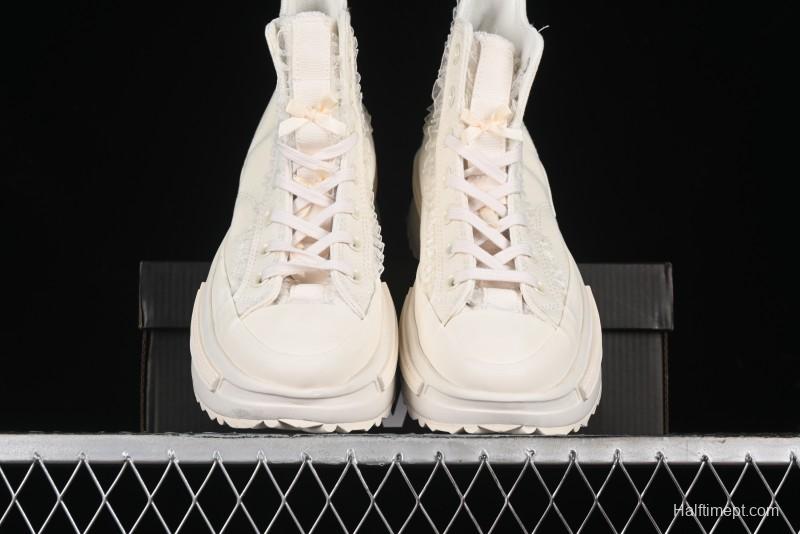 Converse Lifestyle Run Star Legacy Platform High Top Canvas Shoes with Mini Bow and Lace Trim - A10027C