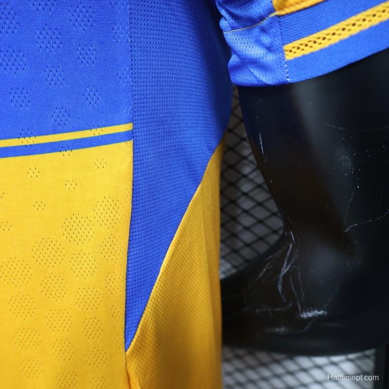 Player Version 25/26 Tigres UANL Home Yellow with Blue Stripes Jersey