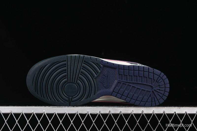 Nike SB Dunk Low Wukong Series - Beige with Navy Swoosh Anniversary Customized Low-Top Casual Skate Shoes - DJ2024-035
