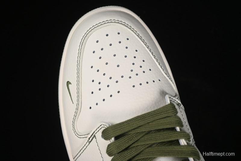 Nike Air Jordan 1 Low OFF-WHITE Collaboration - Retro Basketball Shoes with Beige Green Stitching - CF3688-021