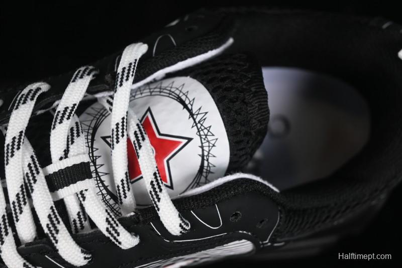 Dior Chrono Round Toe Lace-Up Lifestyle Casual Running Sneakers - 6865 WHITE BLACK