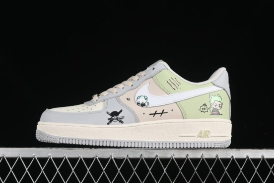 Nike Air Force 1'07 Low "Three Blade Flow" One Piece Series - Zoro's Santoryu Casual Sneakers - CJ0304-510