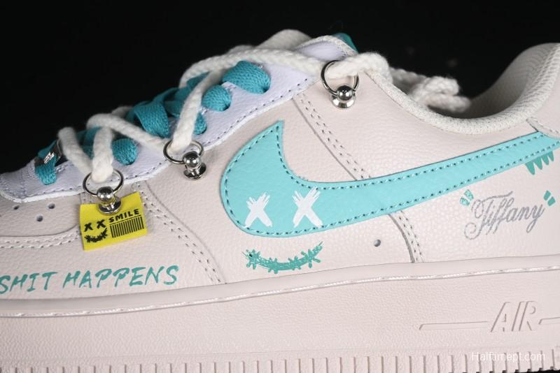 Nike Air Force 1'07 Low "Keep Smile" Casual Lace-Up Sneakers - DZ1328-112