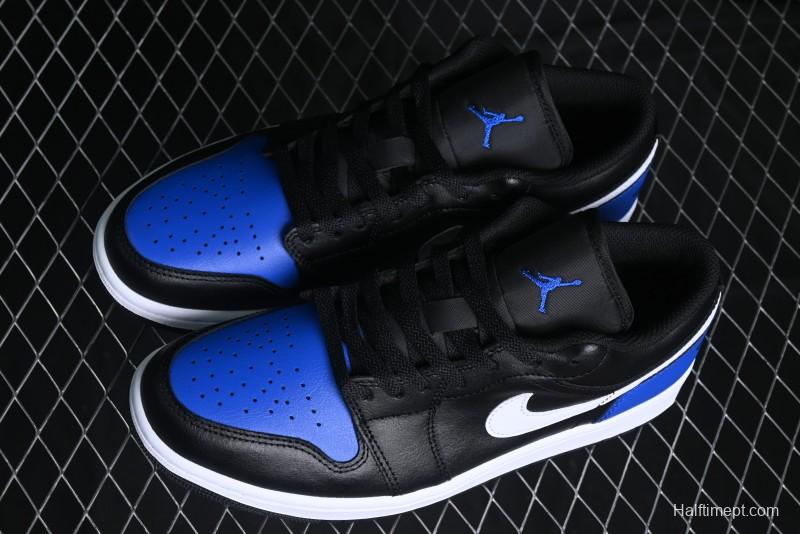 Nike Air Jordan 1 Low Retro Basketball Shoes Black Blue - 553558-042