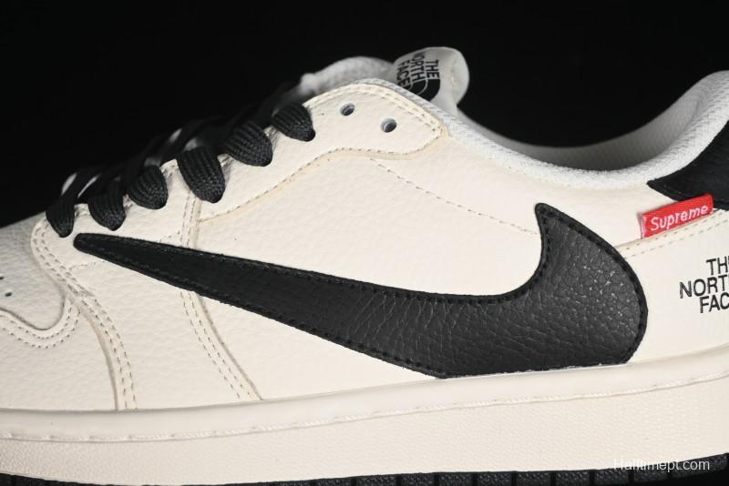 Nike Travis Scott x Fragment Design x Air Jordan 1 Low OG SP AJ1 Supreme North Face Collaboration - DIY1688-004
