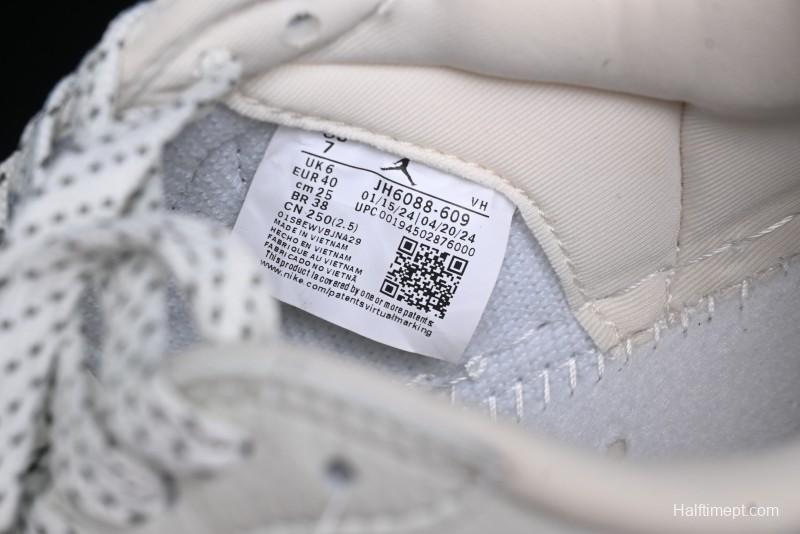 Nike Travis Scott x Fragment Design x Air Jordan 1 Low OG SP AJ1 Supreme Collaboration - Light Beige White Low Top Casual Sneakers - JH6088-609