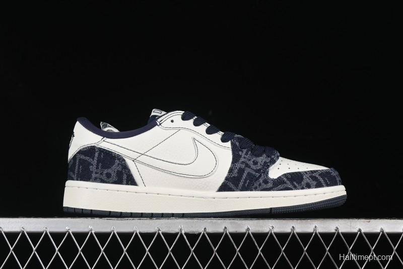 Nike Travis Scott x Fragment Design x Air Jordan 1 Low OG SP AJ1 Retro Sneakers - CH6336-017