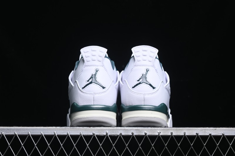 Nike Air Jordan 4 Retro Sneakers in White, Oxidized Green and Neutral Grey - AQ8138-103
