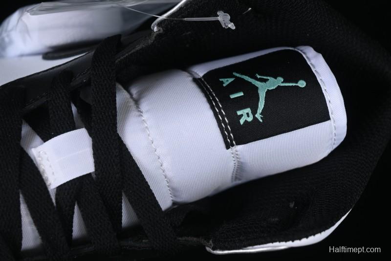 Nike Air Jordan 1 Mid AJ1 Basketball Shoes in Black White Silver - DQ8423-103