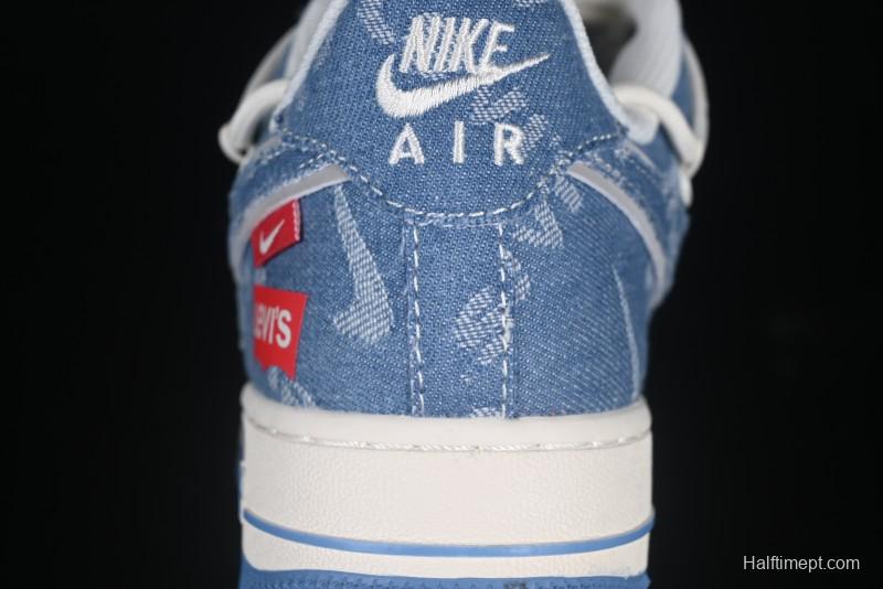 Nike Air Force 1 '07 Low Levi's Denim Patchwork Lace-Up Casual Sneakers - SJ1198-001