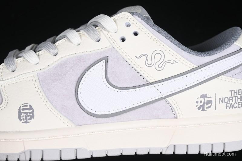 Nike SB Dunk Low The North Face Year of the Snake Light Grey Hook Anniversary Custom Low-Top Casual Skate Shoes - DM6868-007