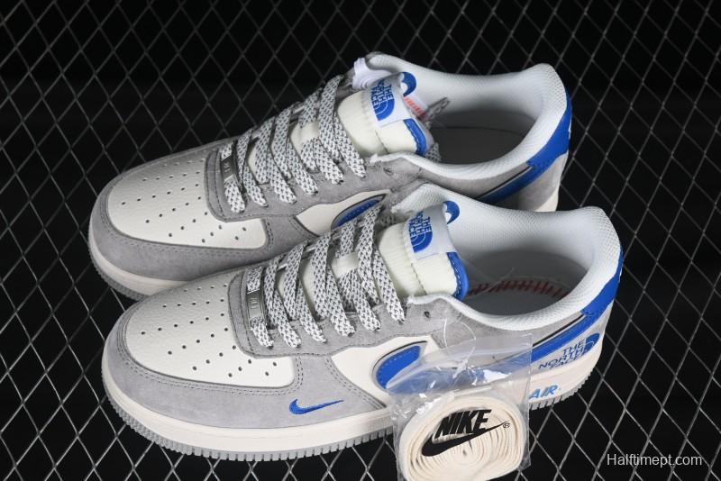 Nike Air Force 1 '07 Low The North Face Collaboration Grey Blue Swoosh Casual Shoes - XZ6188-745