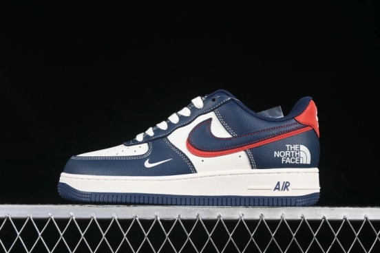 Nike Air Force 1 '07 Low The North Face Collaboration Blue Red Double Swoosh Casual Sneakers - XS1958-521