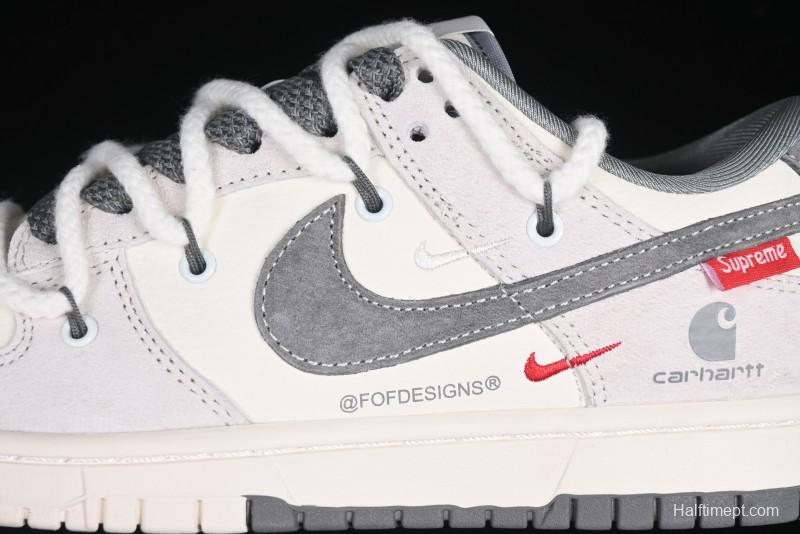 Nike SB Dunk Low Carhartt x Supreme Collaboration Anniversary Edition Customized Low-Top Casual Skate Shoes - YX5066-239
