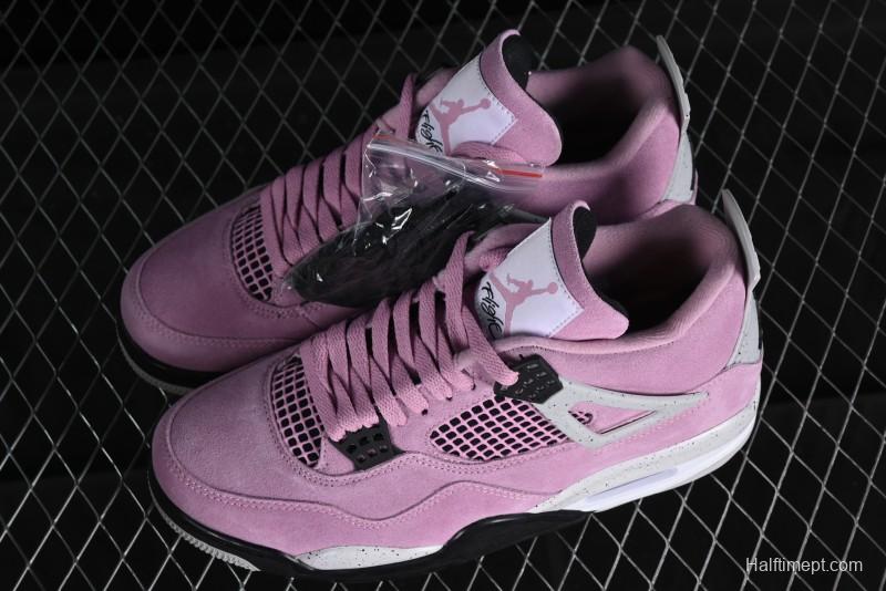 Nike Air Jordan 4 Retro "Orchid" Sneakers with Suede Upper and Cement Grey Accents - AQ9129-501