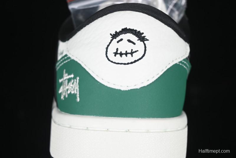 Nike Travis Scott x Fragment Design x Air Jordan 1 Low OG SP AJ1 Stussy Collaboration - Black Green - AG3702-805