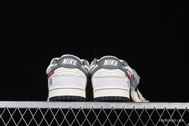 Nike SB Dunk Low The North Face x Supreme Collaboration Light Gray Hook Anniversary Custom Low-Top Casual Skate Shoes - YX5066-230