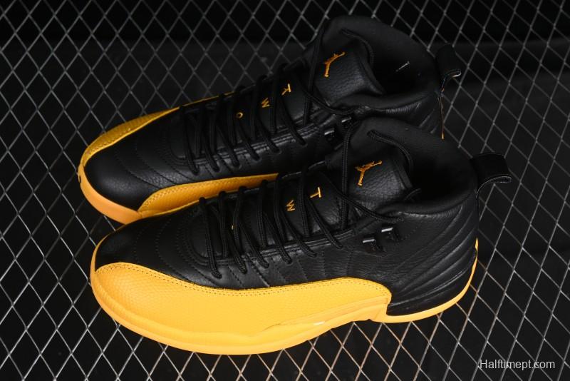 Nike Air Jordan 12 Retro Basketball Shoes in Black and Yellow - 130690-070