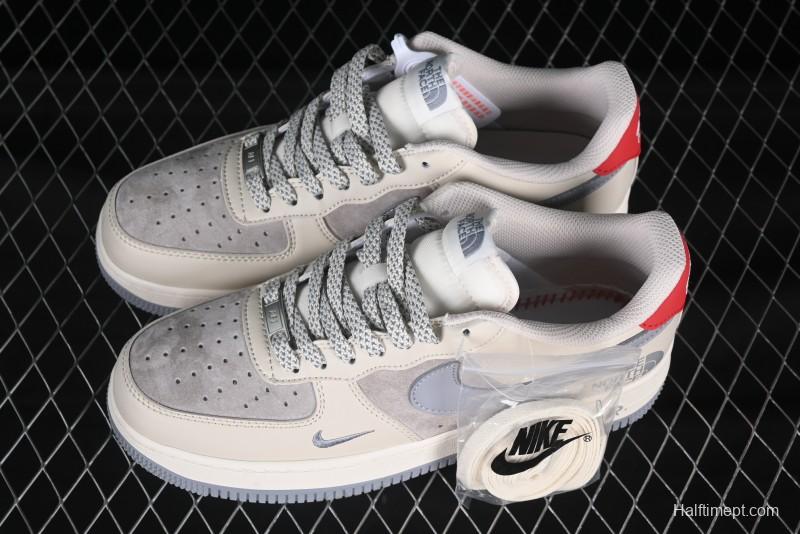 Nike Air Force 1 '07 Low The North Face Collaboration Patchwork Pigskin Red Tail Casual Sneakers - XZ6188-649